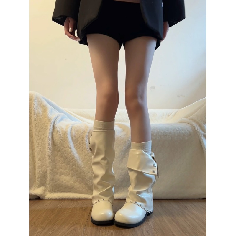 Bottines hautes à tube ample p - Knee High Boots Women avis et prix